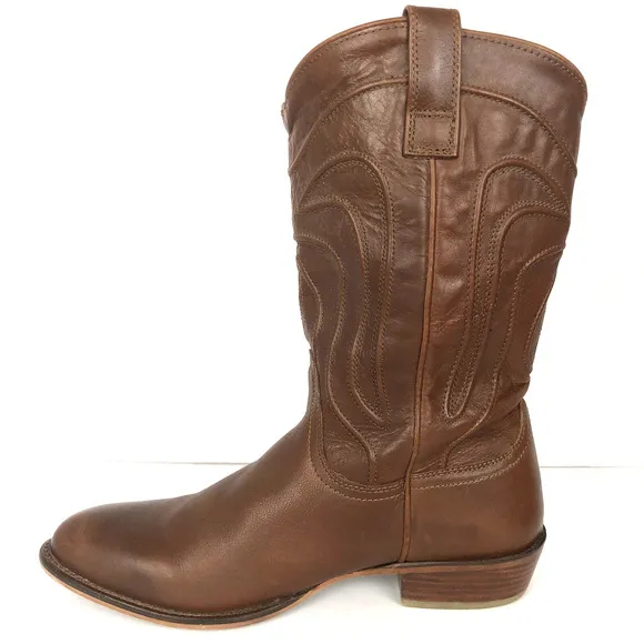 VTG DINGO Montana Cowboy Boots Men’s Sz 10 D Brown Leather Western Pointed Toe