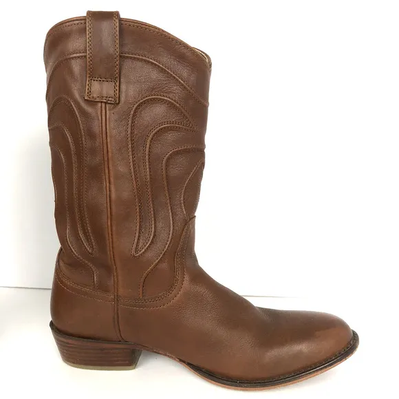 VTG DINGO Montana Cowboy Boots Men’s Sz 10 D Brown Leather Western Pointed Toe
