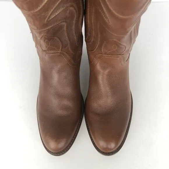 VTG DINGO Montana Cowboy Boots Men’s Sz 10 D Brown Leather Western Pointed Toe