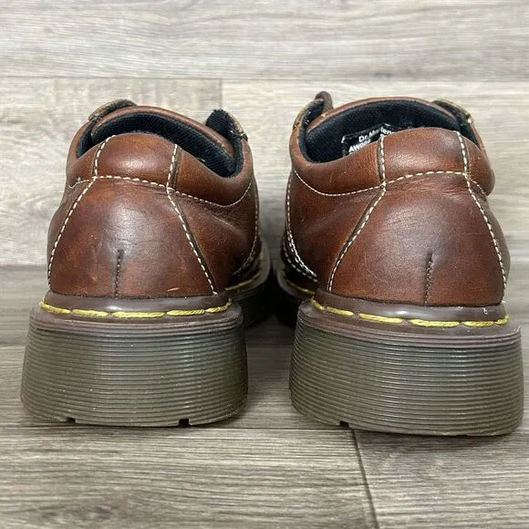 VTG‎ Dr Martens Oxford Unisex US 5 Brown Leather Chunky Platform Shoes Doc Docs