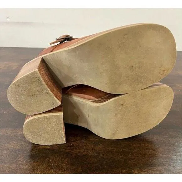 Vtg Frye Campus Chunky Mule Clogs Womens 11 Brown Tan Dover Leather Shoes RARE