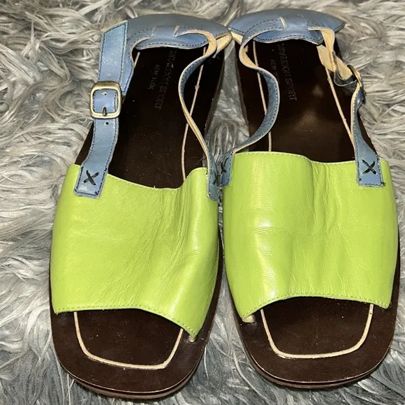 VTG GIRAUDON SPORT NEW YORK Leather Gladiator Sandals Sz38/US9 HTF RARE