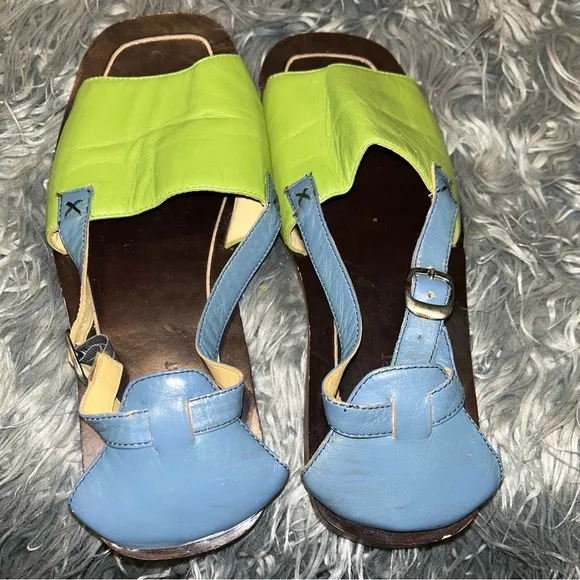 VTG GIRAUDON SPORT NEW YORK Leather Gladiator Sandals Sz38/US9 HTF RARE