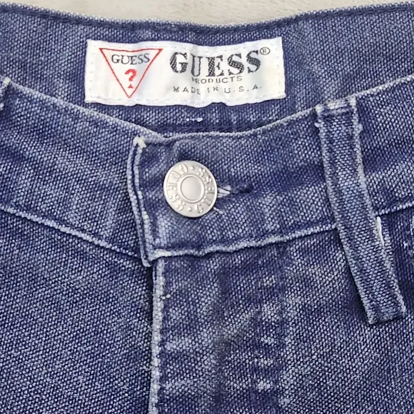 Vtg Guess Womens Shorts Denim Size 28 Festival Rave Hippie Floral 90s Summer HTF