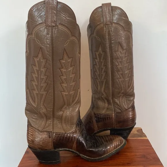 VTG Panhandle Slim Genuine leather Cowboy Boots Women’s Size 6.5 western boho