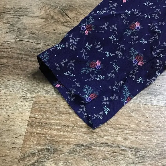 Vtg Rampage Dress Juniors Size 9 Floral Print Tie Back Long Sleeve Blue **READ