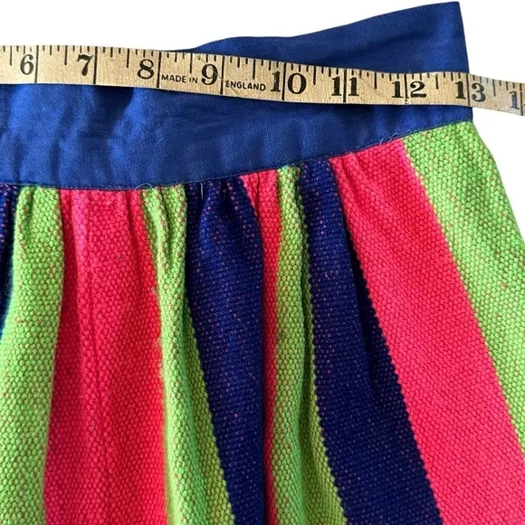 VTG RARE 1970’s GEORGIA CHARUHAS WOVEN MULTICOLORED TASSEL SKIRT SIZE SMALL