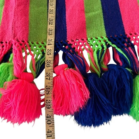 VTG RARE 1970’s GEORGIA CHARUHAS WOVEN MULTICOLORED TASSEL SKIRT SIZE SMALL