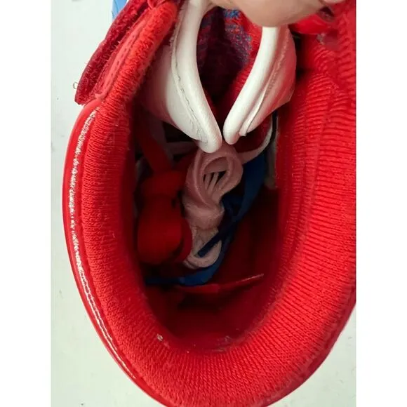 Vtg Reebok Shoes Womens Sz 8.5 Freestyle Hi Top Retro Red‎ White Blue Classics