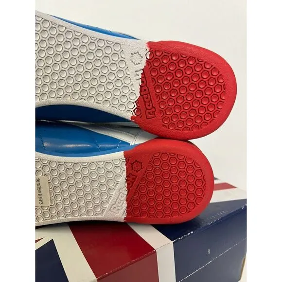 Vtg Reebok Shoes Womens Sz 8.5 Freestyle Hi Top Retro Red‎ White Blue Classics