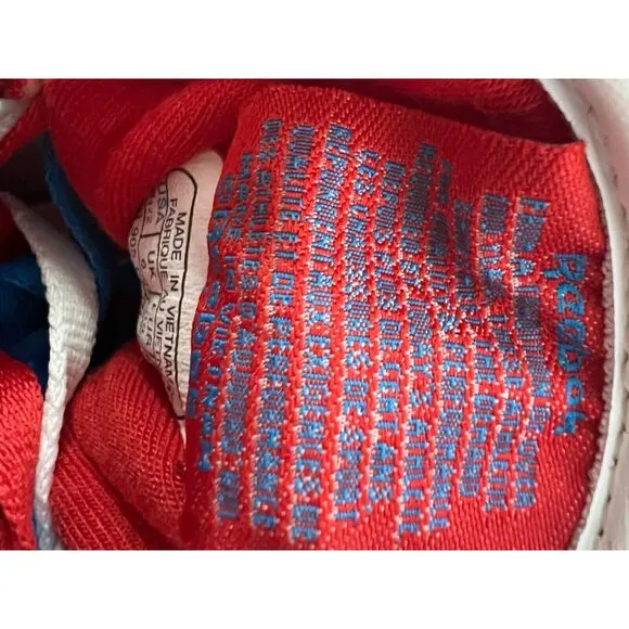 Vtg Reebok Shoes Womens Sz 8.5 Freestyle Hi Top Retro Red‎ White Blue Classics