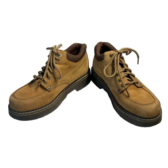 VTG Skechers Womens 2168 Leather Lug Sole Chunky Laceup Shoes Size 9.5