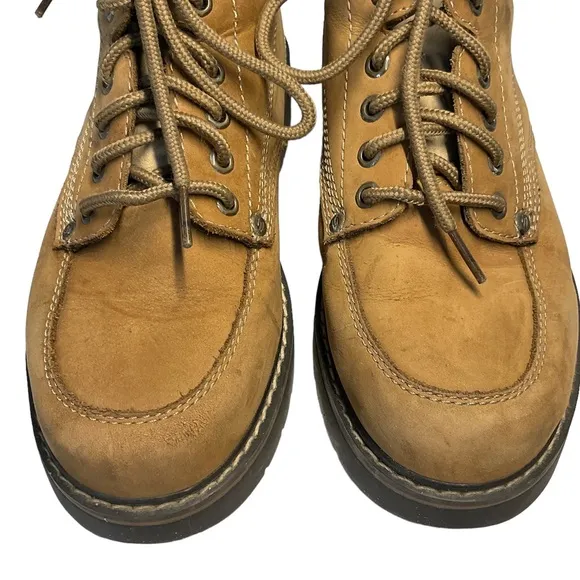 VTG Skechers Womens 2168 Leather Lug Sole Chunky Laceup Shoes Size 9.5