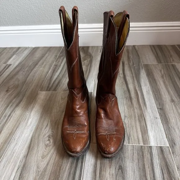 VTG Tony Lama 6 1/2D Cowboy Western Boots Rodeo Festival 90s Boho Style 5080