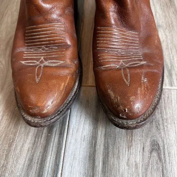 VTG Tony Lama 6 1/2D Cowboy Western Boots Rodeo Festival 90s Boho Style 5080