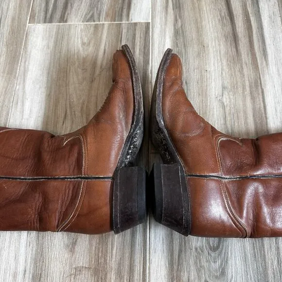 VTG Tony Lama 6 1/2D Cowboy Western Boots Rodeo Festival 90s Boho Style 5080