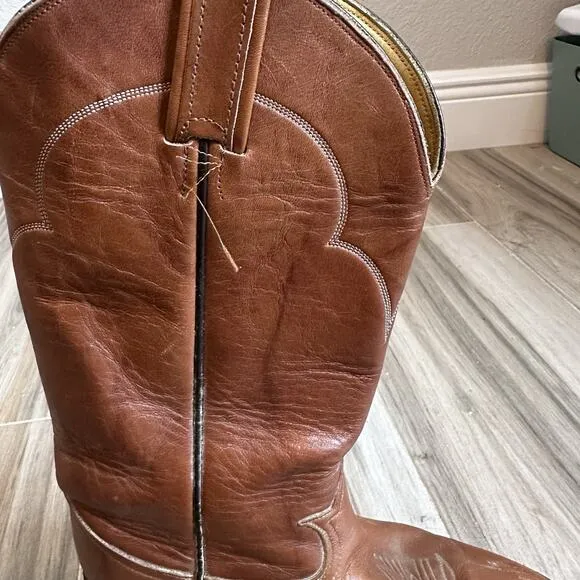 VTG Tony Lama 6 1/2D Cowboy Western Boots Rodeo Festival 90s Boho Style 5080