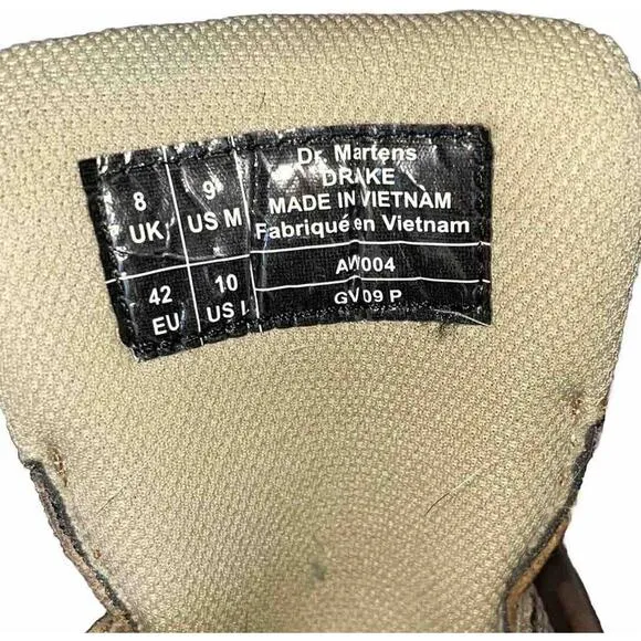 VTG Y2K Dr. Doc Martens Drake Men’s 9 Women’s 10 Chunky Leather NO LACES