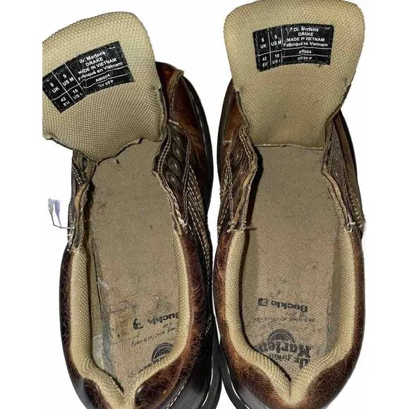 VTG Y2K Dr. Doc Martens Drake Men’s 9 Women’s 10 Chunky Leather NO LACES