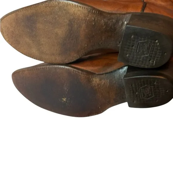 VTG Y2K Tony Lama Men’s Cognac brown Country  Leather Cowboy Boots 5084 SZ 9D