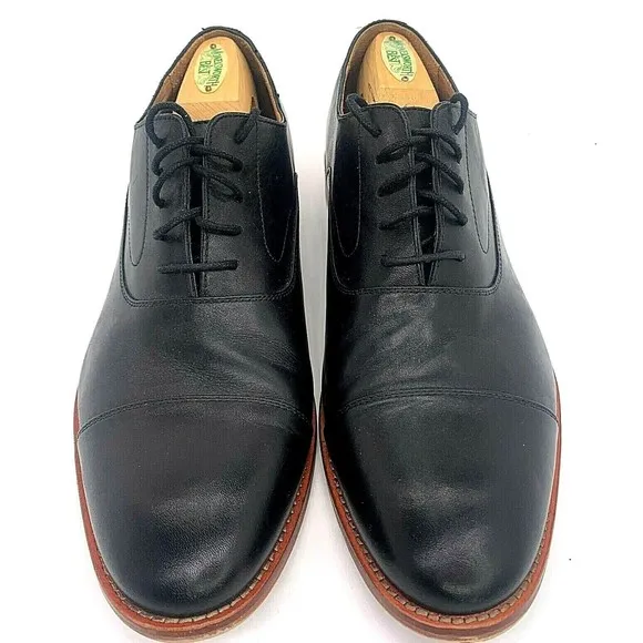 Warfield &amp; Grand Mens Fremont Oxford Leather Dress Shoes Cap Toe Black Sz US 11