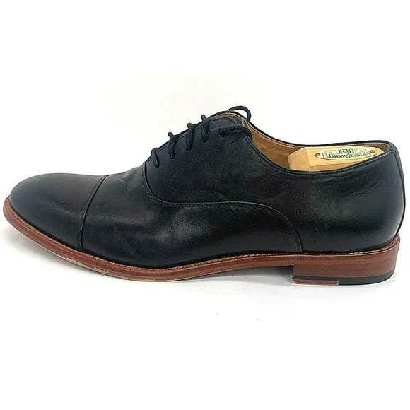 Warfield &amp; Grand Mens Fremont Oxford Leather Dress Shoes Cap Toe Black Sz US 11