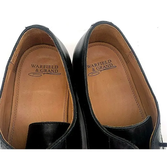 Warfield &amp; Grand Mens Fremont Oxford Leather Dress Shoes Cap Toe Black Sz US 11