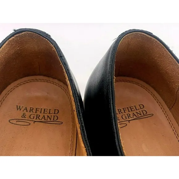 Warfield &amp; Grand Mens Fremont Oxford Leather Dress Shoes Cap Toe Black Sz US 11