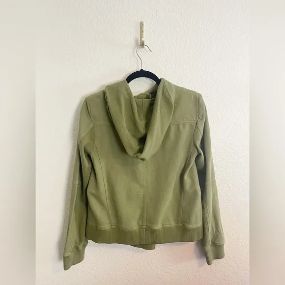 We the Free Free People Carmen Moto Hoodie green utility hoodie Jacket small