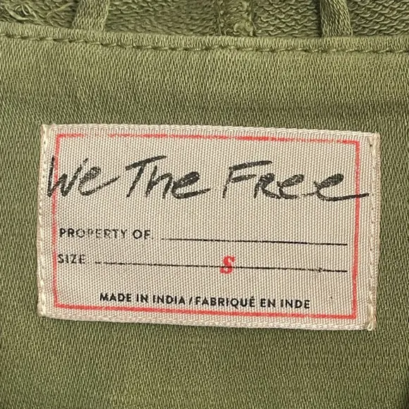 We the Free Free People Carmen Moto Hoodie green utility hoodie Jacket small