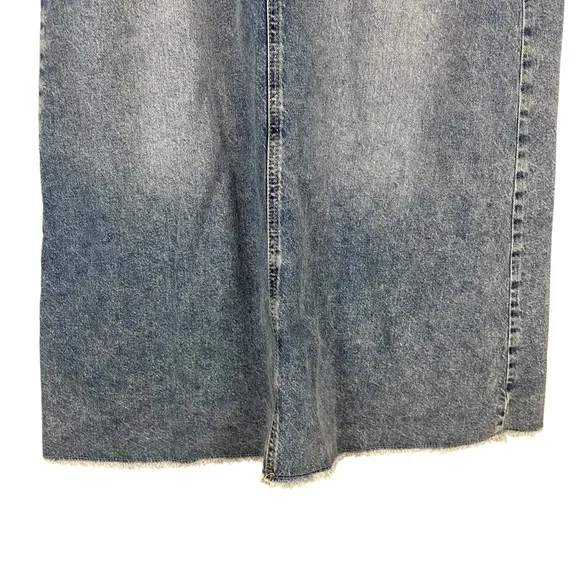 We The Free Free People Denim Maxi Skirt Size 2 High Waist Long Skirt