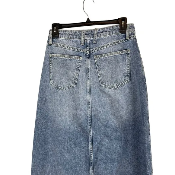 We The Free Free People Denim Maxi Skirt Size 2 High Waist Long Skirt
