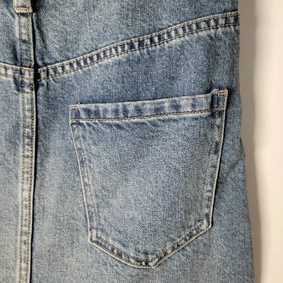 We The Free Free People Denim Mini Zip-Up Skirt | Free People Skirt | Size 26