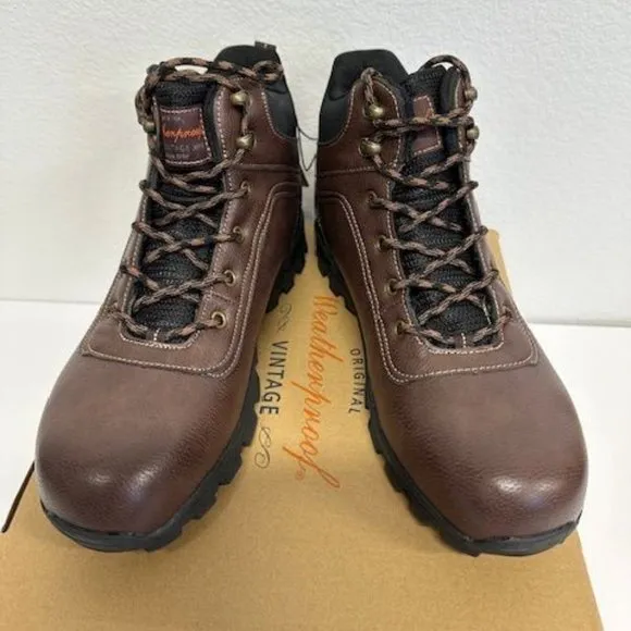 Weatherproof Vintage Jace  Men's  Hiker Boots Brown Size 12 New with Box