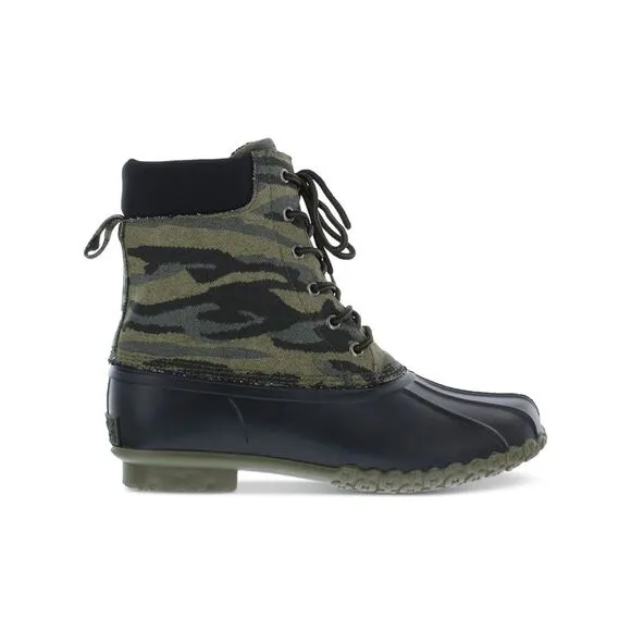 WEATHERPROOF VINTAGE Mens Black Mixed Media Pull Tab Adam Ll Toe Duck Boots 8 M