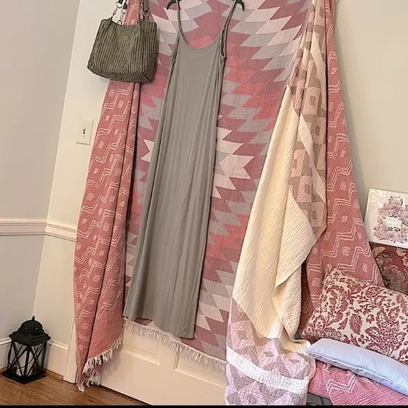 Western SET Clay Pink Clay Green Clay Boho Dress &amp; Wrap Western Vibes