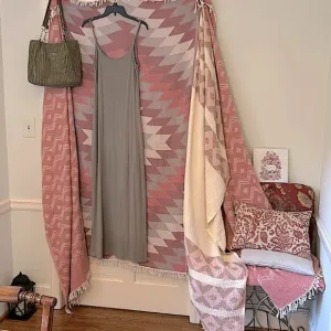Western SET Clay Pink Clay Green Clay Boho Dress &amp; Wrap Western Vibes