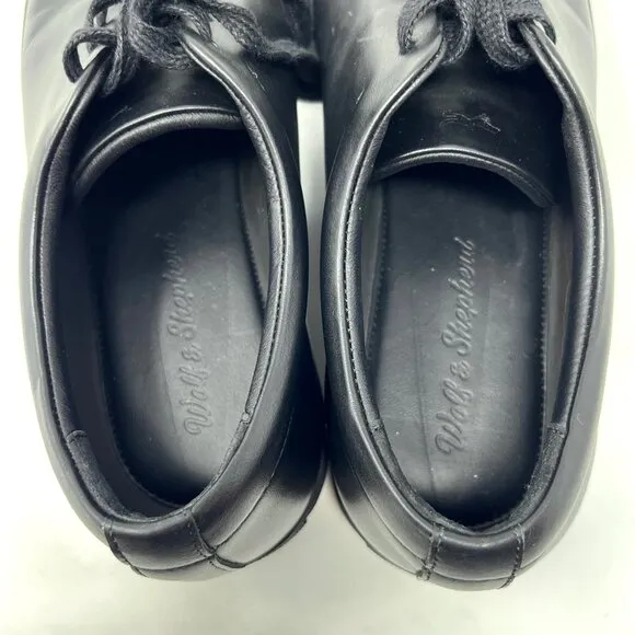 Wolf &amp; Shepherd Men’s Glider Fashion Sneaker Sz 10 Black Leather Portugal EUC
