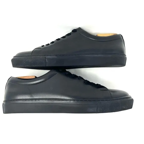 Wolf &amp; Shepherd Men’s Glider Fashion Sneaker Sz 10 Black Leather Portugal EUC