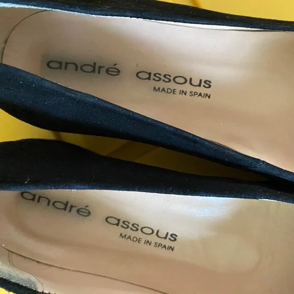 Woman Andre Assous Italy Minimalist Suede Leather Slip On Flats Shoes 6,5M
