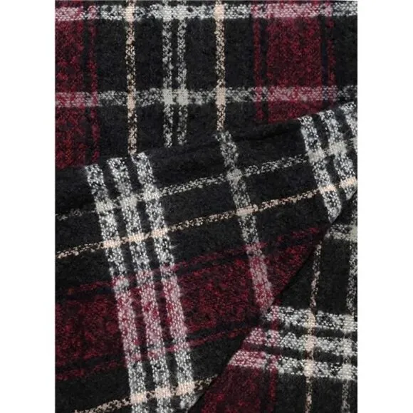 Women Boho Buffalo Plaid Poncho Pashmina Shawl‎ Wrap Cape Sweater Knit Cardigan