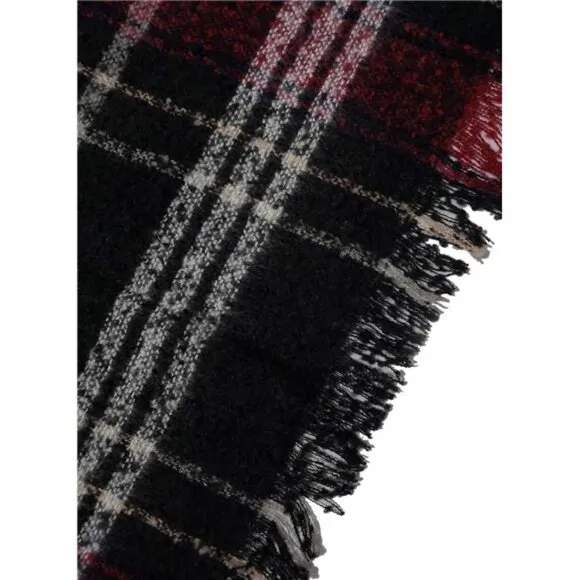 Women Boho Buffalo Plaid Poncho Pashmina Shawl‎ Wrap Cape Sweater Knit Cardigan