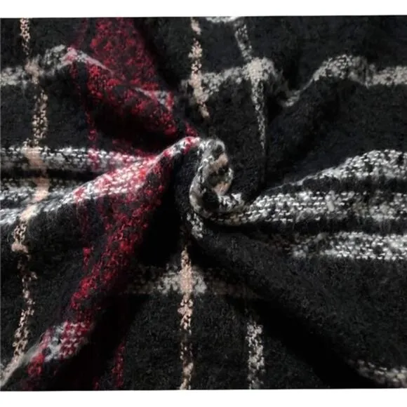 Women Boho Buffalo Plaid Poncho Pashmina Shawl‎ Wrap Cape Sweater Knit Cardigan