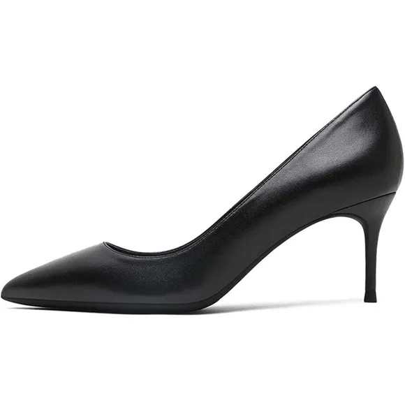Women Fashion Pointed Toe Slip On Comfort Basic Kitten Heel Pumps Shoes …