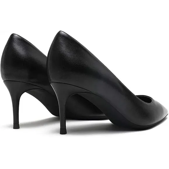 Women Fashion Pointed Toe Slip On Comfort Basic Kitten Heel Pumps Shoes …