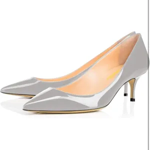 Women Fashion Pointed Toe Slip On Comfort Basic Kitten Heel Pumps Shoes