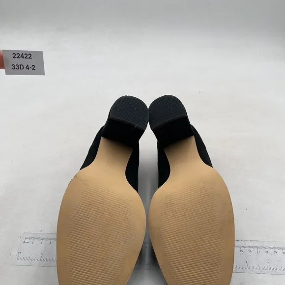 Women Platform Round Toe Pumps Chain Chunky High Heel Loafers Black Shoes