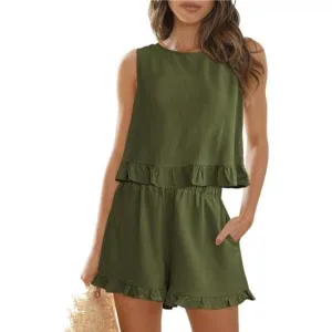 Womens 2 Piece Outfits Summer Sets Army Green