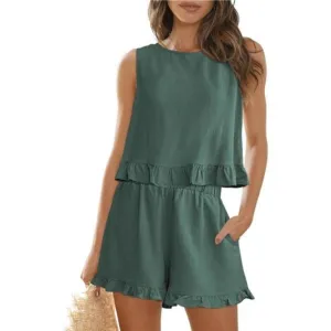 Womens 2 Piece Outfits Summer Sets Lake Green