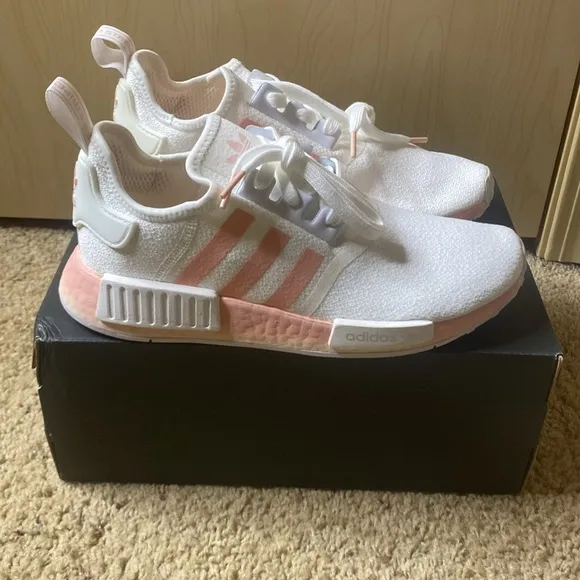 Women’s Adidas NMD R1 Color: White Vapour Pink Size 8.5